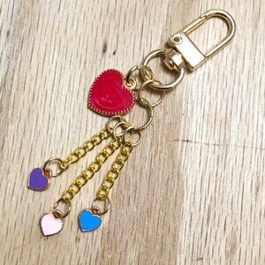 Hand Crafted Tiny Hearts Valentine's Bag Charm or Keychain